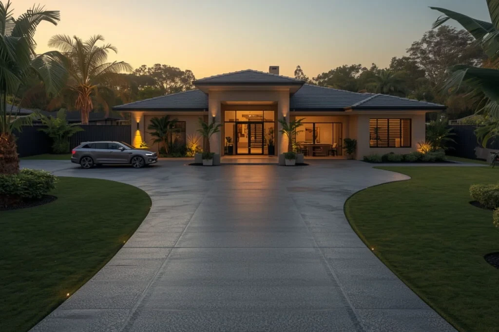 Concrete driveway and outdoor access area