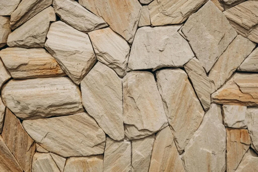 Iron stone retaining wall detail